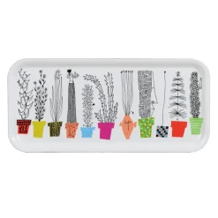 Italiensk blomsterhylla bricka, 32x15 cm