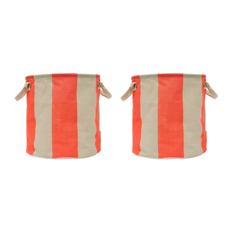 Kara förvaringskorg medium Ø32x32 cm 2-pack, Cherry Red