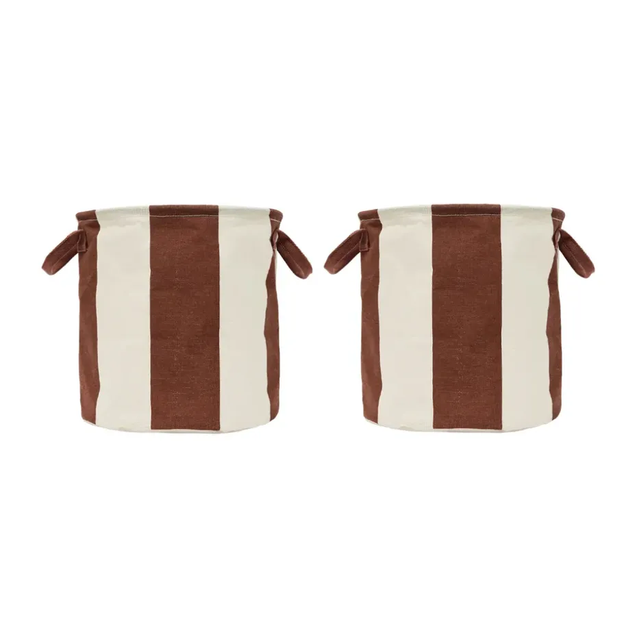 Kara förvaringskorg medium Ø32x32 cm 2-pack, Nutmeg