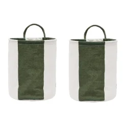 Kara förvaringskorg small Ø18x22 cm 2-pack, Dark Green