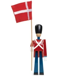 Kay Bojesen fanbärare med textilflagga, 29,5 cm