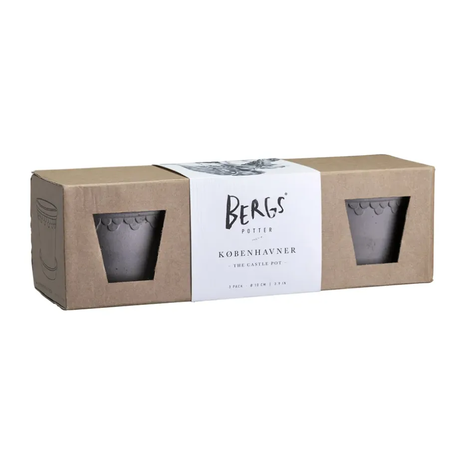 Köpenhamn kruka Ø10 cm 3-pack, Grey