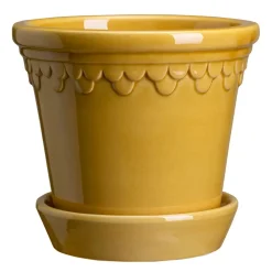 Köpenhamn kruka glaserad Ø18 cm, Gul