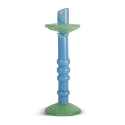 Lara ljusstake L 32 cm, Ljusblå-mintgrön