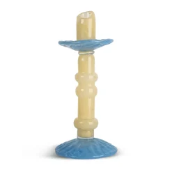 Lara ljusstake M 26 cm, Ljusbeige-ljusblå