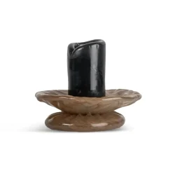 Lara ljusstake XS 9 cm, Svart-beige
