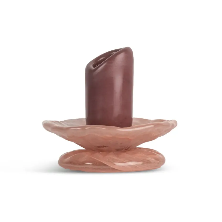 Lara ljusstake XS 9 cm, Vinröd-rosa
