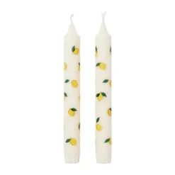 Lemon kronljus 2-pack, White-yellow