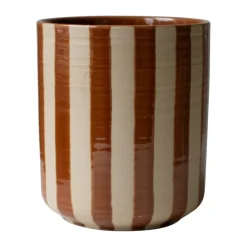 Line kruka Ø14x16 cm, Stripe nougat