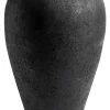 Luna kruka 80 cm, Svart-terracotta