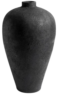 Luna kruka 80 cm, Svart-terracotta