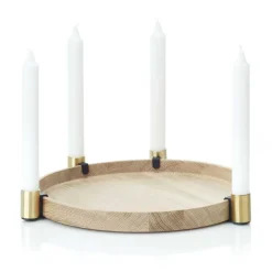 Luna maxi ljusstake, Ek-mässing