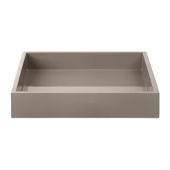 Lux lackad dekorationsbricka 19x19x3,5 cm, Warm grey