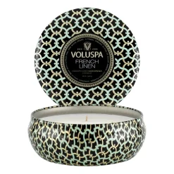 Maison Noir 3-wick Tin doftljus 40 timmar, French Linen