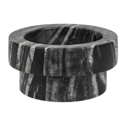 Marble ljusstake för blockljus 5 cm, Svart-grå