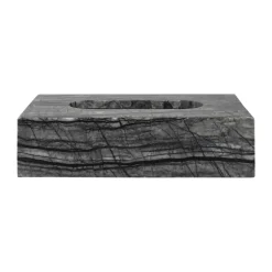 Marble näsdukslåda 14x25,5 cm, Svart-grå