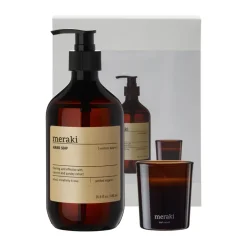 Meraki gåvoset handtvål och doftljus, Northern dawn + dark wood