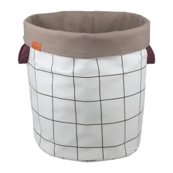 Mesh tvättkorg Ø40x50 cm, Brown-Off-white