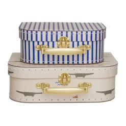 Mini crocodile & stripes resväska set, Beige