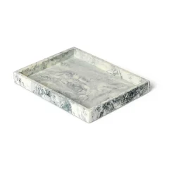 Mist dekorationsbricka 15x20 cm, Emerald-off white