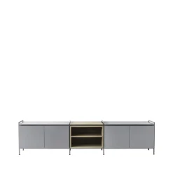 Molto Low sideboard, grå/ek, 3 sektioner