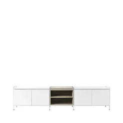 Molto Low sideboard, vit/ek, 3 sektioner