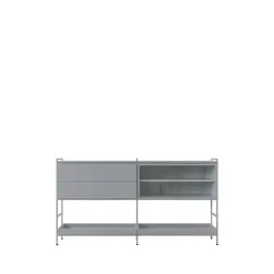 Molto Medium sideboard, grå, 2 sektioner med vitrin