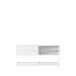 Molto Medium sideboard, vit, 2 sektioner med vitrin