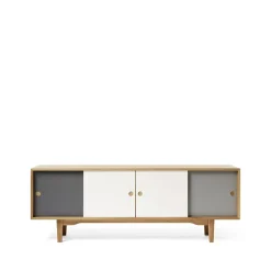 Moodi 180 sideboard, grå/vit, ekstomme