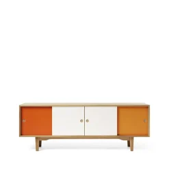 Moodi 180 sideboard, orange/vit, ekstomme