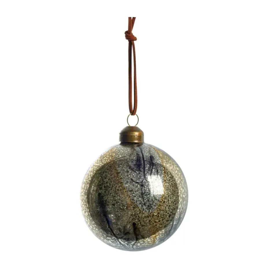 Nosille julgranskula rund Ø8 cm, Silver-guld