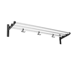 Nostalgi Sko- eller hatthylla, aluminium, svart stativ