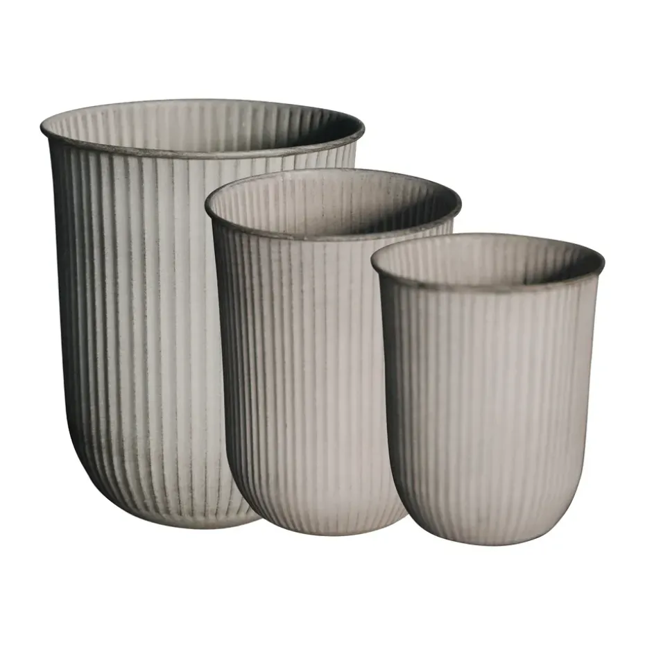 Out stripe kruka 3 delar, Beige