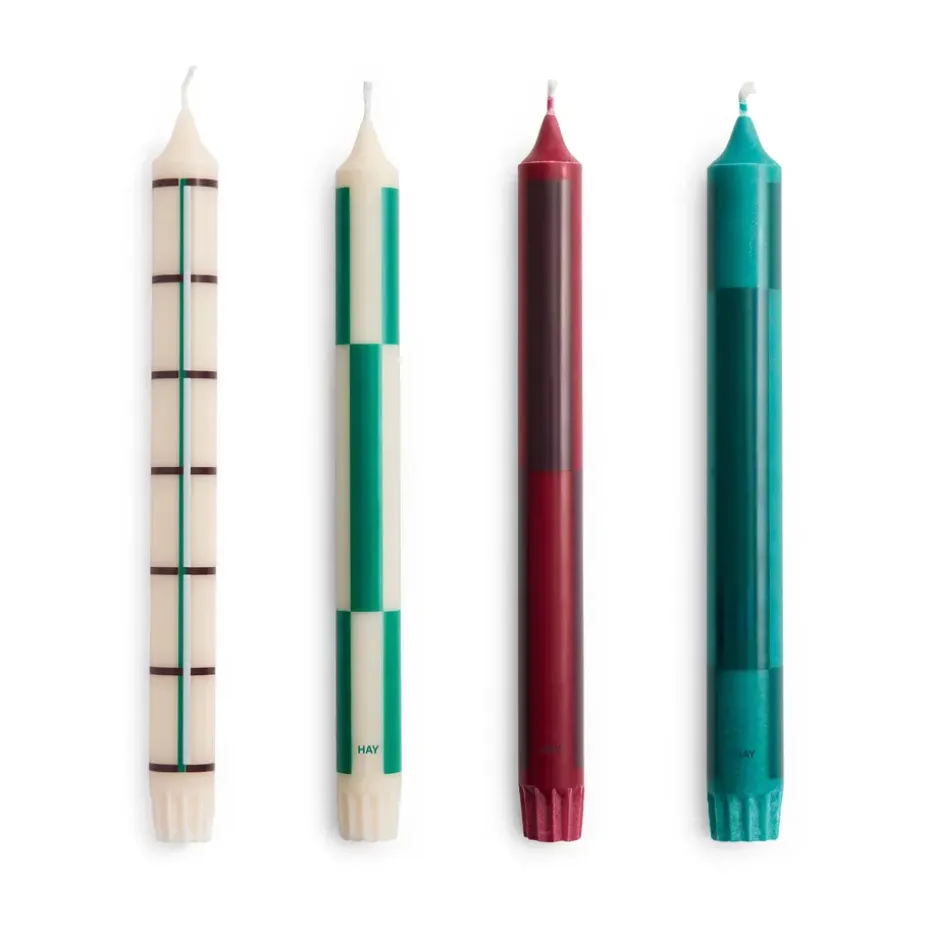Pattern ljus mix 4-pack, Greens-bordeaux