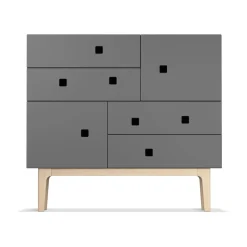 Peep B1 byrå, slate grey, vitpigmenterad ek