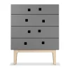 Peep B3 byrå, slate grey, vitpimenterad ek