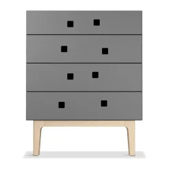 Peep B3 byrå, slate grey, vitpimenterad ek