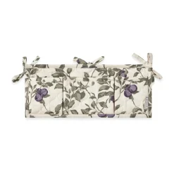 Plum satin quiltad sängficka, 43x18cm