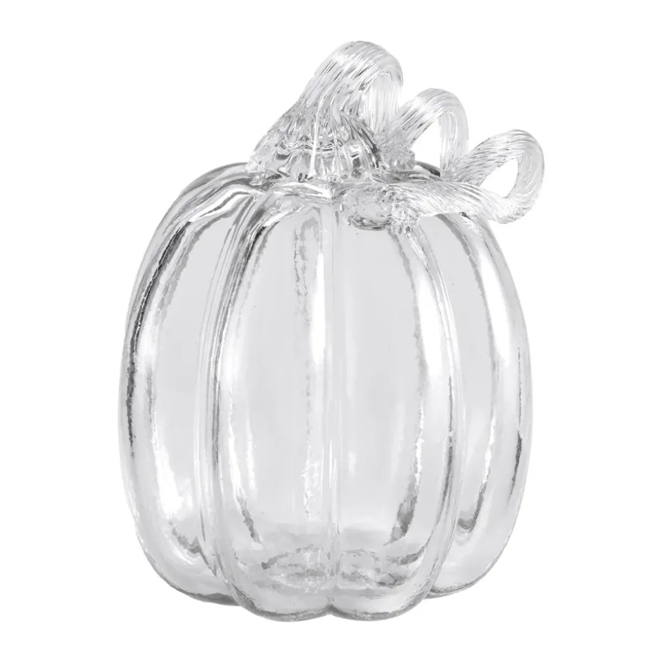 Pumpkin dekoration 14 cm, Clear