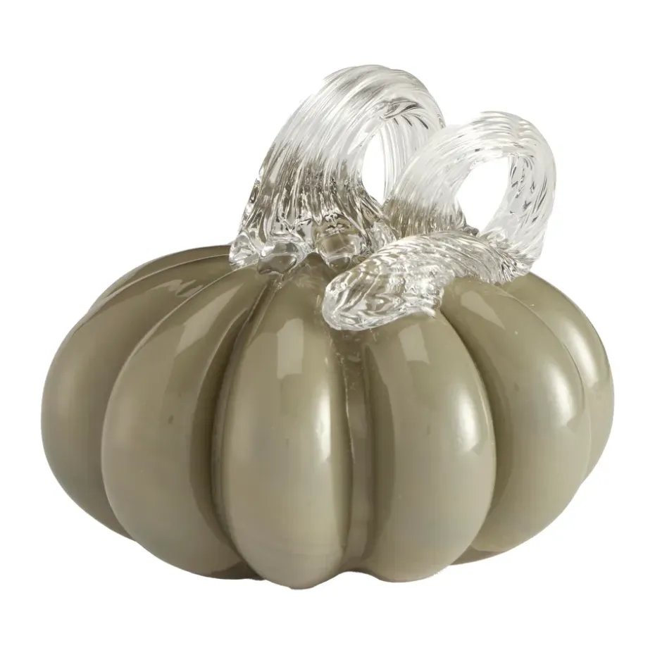 Pumpkin dekoration 8 cm, Khaki