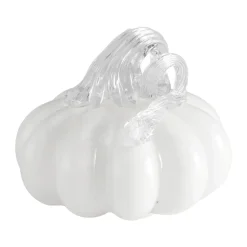 Pumpkin dekoration 8 cm, White