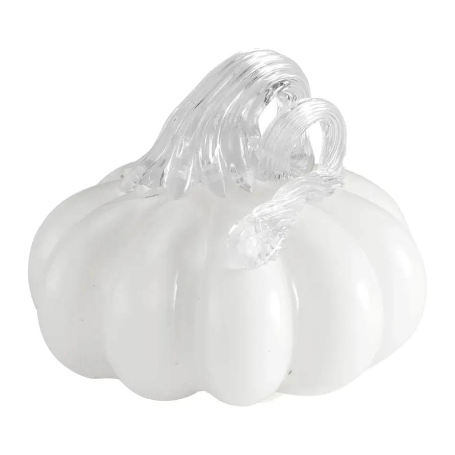 Pumpkin dekoration 8 cm, White