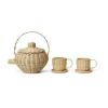 Rattan teservis 3 delar, Natural