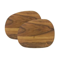 Raw smörbricka 14x19 cm 2-pack teak, Brun