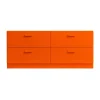 Relief byrå låg 123x46,6 cm, Orange