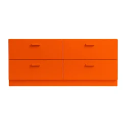 Relief byrå låg 123x46,6 cm, Orange