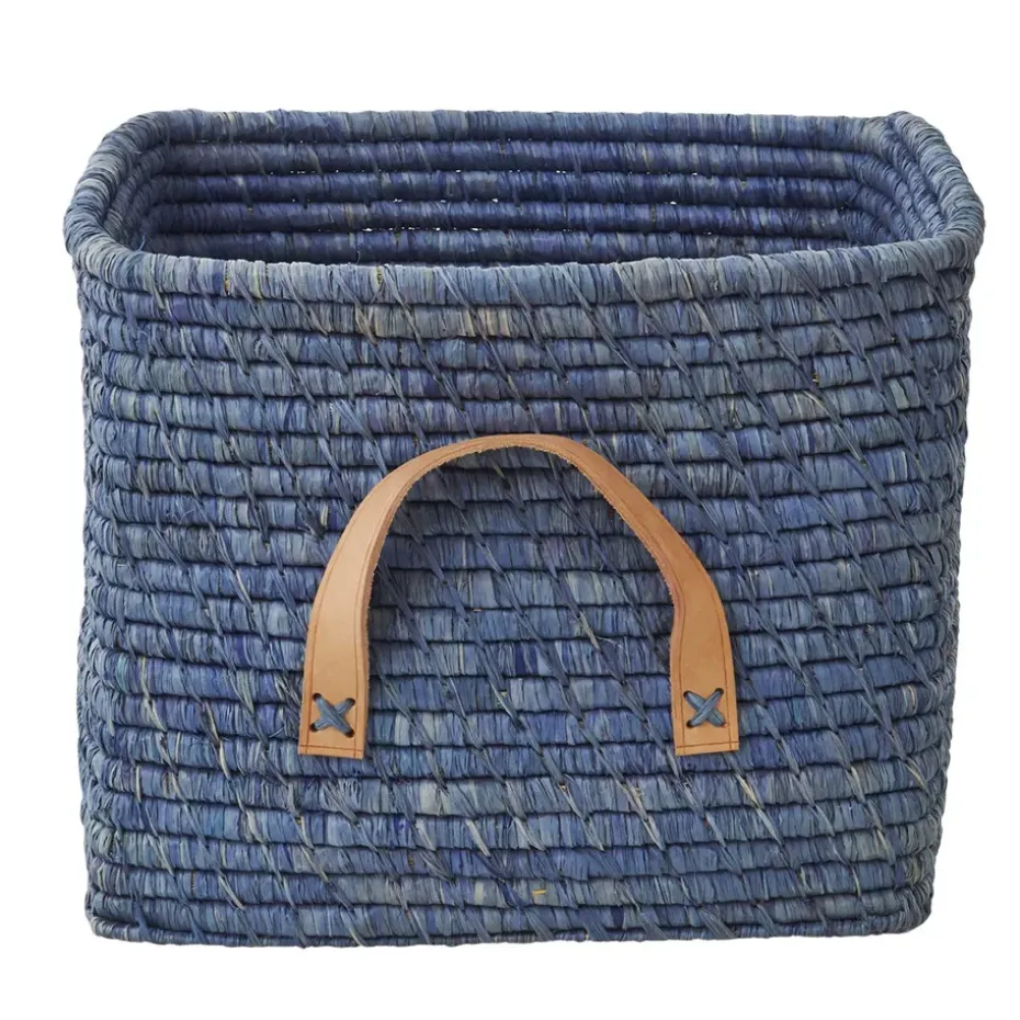 Rice raffia förvaringskorg, Blå