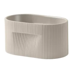 Ridge kruka 13 cm, Beige