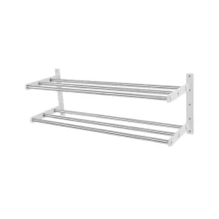 Scherlin skohylla 12, Stål/vit-vitlackerad aluminium