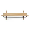Sector hylla med stång 37x87 cm, Oak-black brass